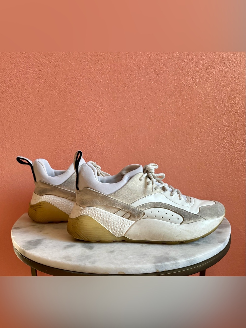 Stella McCartney Cream and White Chunky Sneakers
